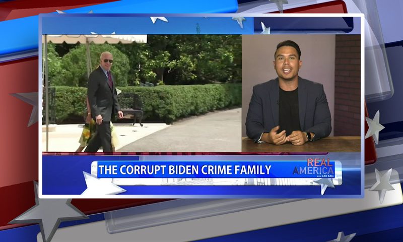 Video still from Jobob's interview with Real America on One America News Network