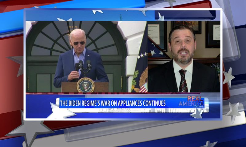 Video still from Larry Behrens' interview with Real America on One America News Network