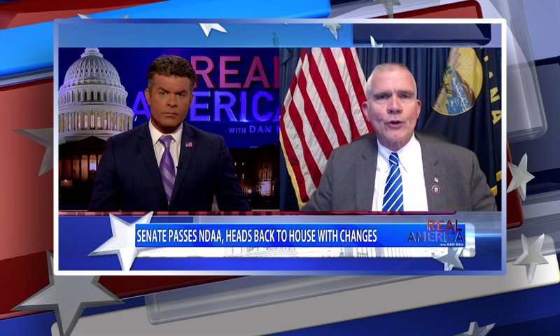 Video still from Rep. Matt Rosendale's interview with Real America on One America News Network