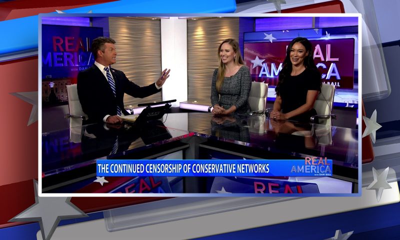Video still from Stella Escobedo and Alicia Summers' interview with Real America on One America News Network