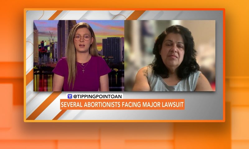 Video still from Noemi Padilla's interview with Tipping Point on One America News Network