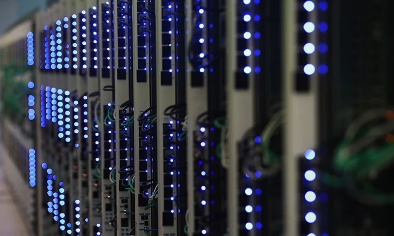 MEYRIN, SWITZERLAND - APRIL 19: A detailed view in the CERN Computer / Data Centre and server farm of the 1450 m2 main room during a behind the scenes tour at CERN, the World's Largest Particle Physics Laboratory on April 19, 2017 in Meyrin, Switzerland. Experiments at CERN generate colossal amounts of data (the LHC experiments produce over 30 petabytes of data per year). The Data Centre stores it, and sends it around the world for analysis. Archiving the vast quantities of data is an essential function at CERN. CERN has more than 130 Petabytes of stored data (the equivalent of 700 years of full HD-quality movies). CERN does not have the computing or financial resources to crunch all of the data on site, so in 2002 it turned to grid computing to share the burden with computer centres around the world. The centre maintains disk and tape servers, which need to be upgraded regularly. (Photo by Dean Mouhtaropoulos/Getty Images)