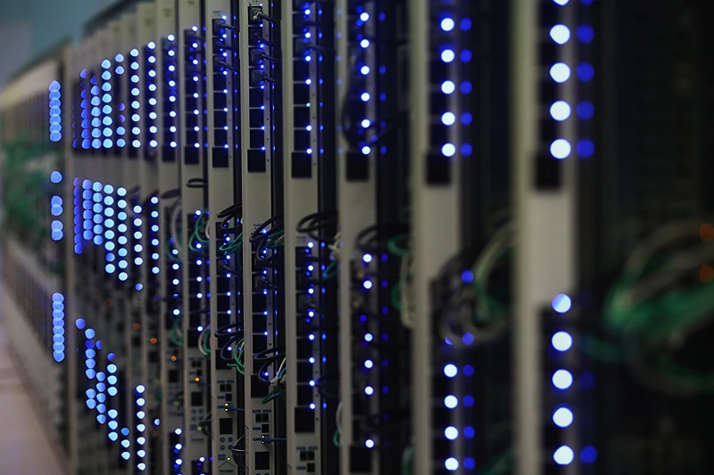 MEYRIN, SWITZERLAND - APRIL 19: A detailed view in the CERN Computer / Data Centre and server farm of the 1450 m2 main room during a behind the scenes tour at CERN, the World's Largest Particle Physics Laboratory on April 19, 2017 in Meyrin, Switzerland. Experiments at CERN generate colossal amounts of data (the LHC experiments produce over 30 petabytes of data per year). The Data Centre stores it, and sends it around the world for analysis. Archiving the vast quantities of data is an essential function at CERN. CERN has more than 130 Petabytes of stored data (the equivalent of 700 years of full HD-quality movies). CERN does not have the computing or financial resources to crunch all of the data on site, so in 2002 it turned to grid computing to share the burden with computer centres around the world. The centre maintains disk and tape servers, which need to be upgraded regularly. (Photo by Dean Mouhtaropoulos/Getty Images)
