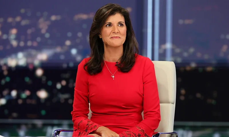 NEW YORK, NEW YORK - JANUARY 20: Nikki Haley visits "Hannity" at Fox News Channel Studios on January 20, 2023 in New York City. (Photo by Theo Wargo/Getty Images)