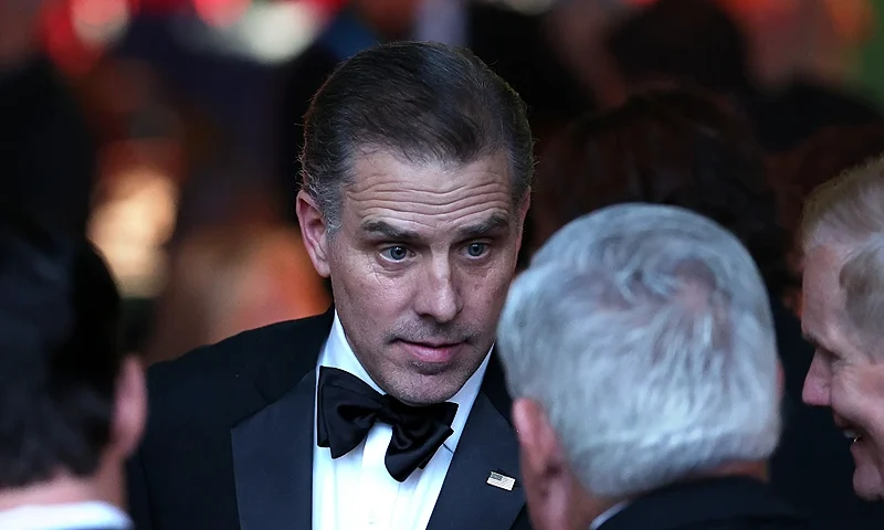 WASHINGTON, DC - JUNE 22: Hunter Biden, son of U.S. President Joe Biden, talks with guests during a state dinner at the White House on June 22, 2023 in Washington, DC. President Joe Biden and first lady Jill Biden are hosting a state dinner for Indian Prime Minister Modi as part of his first official state visit to the United States. (Photo by Anna Moneymaker/Getty Images)