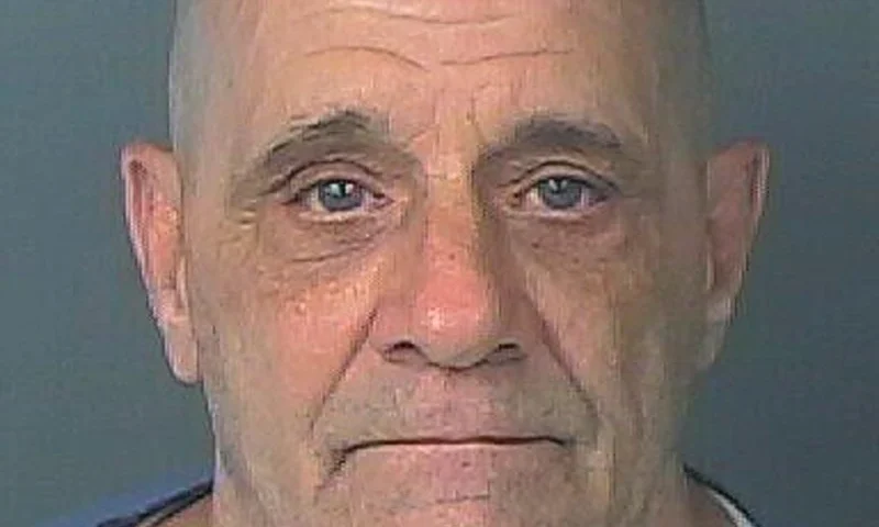 This photo released by the Hernando County Sheriff's Office, shows Jeffrey Norman Crum, Wednesday, July 27, 2023, after his arrest. Crum, 61, who is already in prison serving a life sentence for sexual battery convictions, has been identified from DNA in the death of 12-year-old Jennifer Odom in 1993. (Hernando County Sheriff's Office via AP)