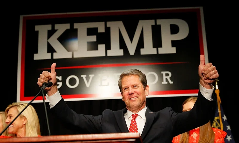 ATHENS, GA - NOVEMBER 06: Republican gubernatorial candidate Brian Kemp attends the Election Night event at the Classic Center on November 6, 2018 in Athens, Georgia. Kemp is in a close race with Democrat Stacey Abrams. (Photo by Kevin C. Cox/Getty Images)
