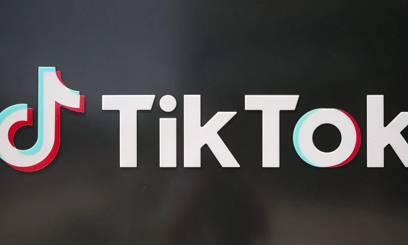 CULVER CITY, CALIFORNIA - AUGUST 27: The TikTok logo is displayed outside a TikTok office on August 27, 2020 in Culver City, California. (Photo by Mario Tama/Getty Images)