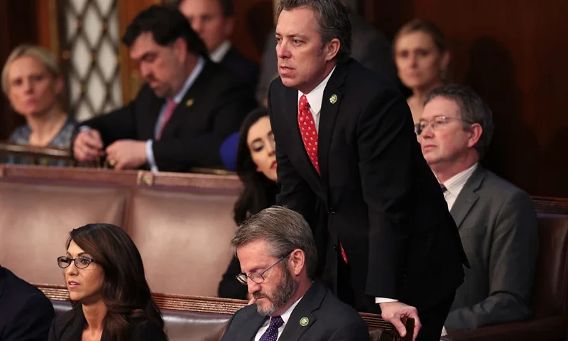 WASHINGTON, DC - JANUARY 06: U.S. Rep.-elect Andy Ogles (R-TN) casts his vote in the House Chamber during the fourth day of elections for Speaker of the House at the U.S. Capitol Building on January 06, 2023 in Washington, DC. The House of Representatives is meeting to vote for the next Speaker after House Republican Leader Kevin McCarthy (R-CA) failed to earn more than 218 votes on several ballots; the first time in 100 years that the Speaker was not elected on the first ballot. (Photo by Win McNamee/Getty Images)