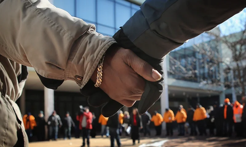 Anti-Gun Violence March Held From School To Park Where Teenage Girl Killed Earlier In Week CHICAGO, IL - FEBRUARY 01: Students and community leaders pray before leaving from Dr. Martin Luther King Jr. College Prep High School to distribute flyers which ask for help in finding the killer of Hadiya Pendleton on February 1, 2013 in Chicago, Illinois. Pendleton, a fifteen-year-old honor student at King School, was shot and killed while hanging out with friends on a rainy afternoon under a shelter in Harsh Park on January 29. A $30,000 reward has been raised to help find her killer. (Photo by Scott Olson/Getty Images)