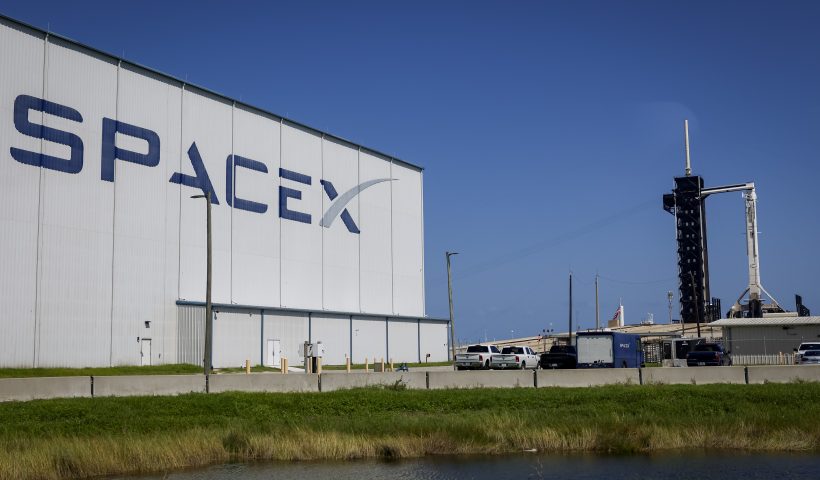 SpaceX Crew-7 Launch To Bring Astronauts To International Space Station CAPE CANAVERAL, FLORIDA - AUGUST 25: A SpaceX Falcon 9 rocket with the Crew Dragon spacecraft sits on Launch Complex 39A after its launch was scrubbed at the Kennedy Space Center on August 25, 2023 in Cape Canaveral, Florida. NASA's SpaceX Crew-7 mission is the seventh crew rotation mission of the SpaceX Crew Dragon spacecraft and Falcon 9 rocket to the International Space Station as part of the agency's Commercial Crew Program. (Photo by Eva Marie Uzcategui/Getty Images)