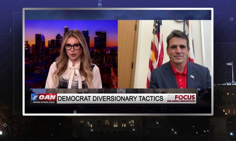 Video still from Ryan Binkley's interview with In Focus on One America News Network