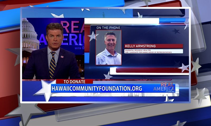 Video still from Kelly Armstrong's interview with Real America on One America News Network