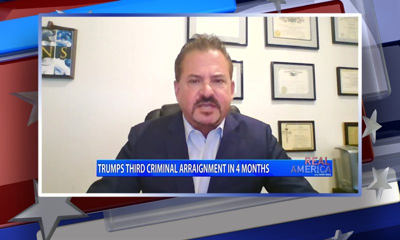 Video still from David Wohl's interview with Real America on One America News Network