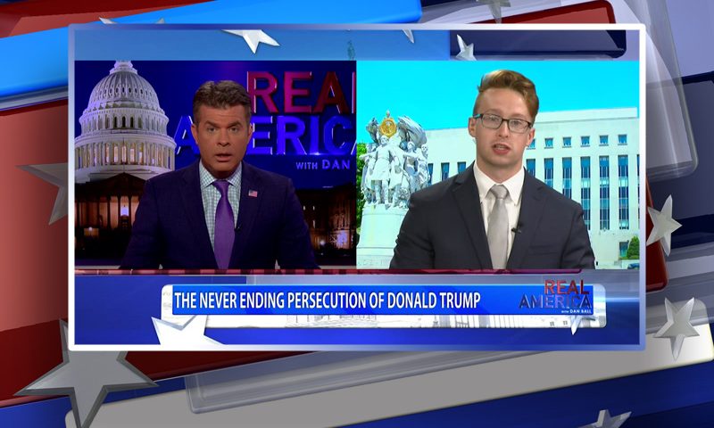 Video still from Daniel Baldwin's interview with Real America on One America News Network