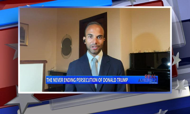 Video still from George Papadopoulos' interview with Real America on One America News Network