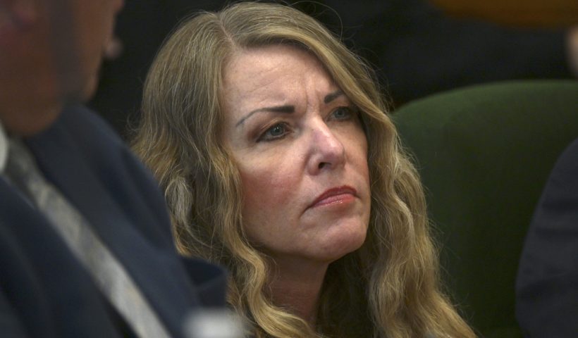 FILE - Lori Vallow Daybell sits during her sentencing hearing at the Fremont County Courthouse in St. Anthony, Idaho, Monday, July 31, 2023. Vallow Daybell, who was sentenced to life in prison in the murders of her two youngest children and a woman she saw as a romantic rival is appealing her conviction to the Idaho Supreme Court. Attorneys for Vallow Daybell filed a notice of appeal saying she will ask the high court to consider several issues, including whether an eastern Idaho judge may have wrongly found her competent to stand trial after she spent 10 months in a mental hospital. (Tony Blakeslee/EastIdahoNews.com via AP, Pool, File)