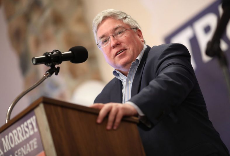 INWOOD, WEST VIRGINIA - OCTOBER 22: Republican U.S. Senate candidate Patrick Morrisey speaks at a campaign event October 22, 2018 in Inwood, West Virginia. Morrisey is currently the Attorney General of West Virginia and is running against Sen. Joe Manchin (D-WV). (Photo by Win McNamee/Getty Images)