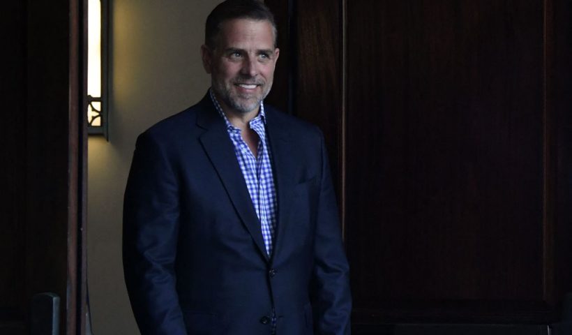 US President Joe Biden's son Hunter Biden exits Holy Spirit Catholic Church after attending mass with his father (out of frame) in Johns Island, South Carolina on August 13, 2022. (Photo by Nicholas Kamm / AFP) (Photo by NICHOLAS KAMM/AFP via Getty Images)