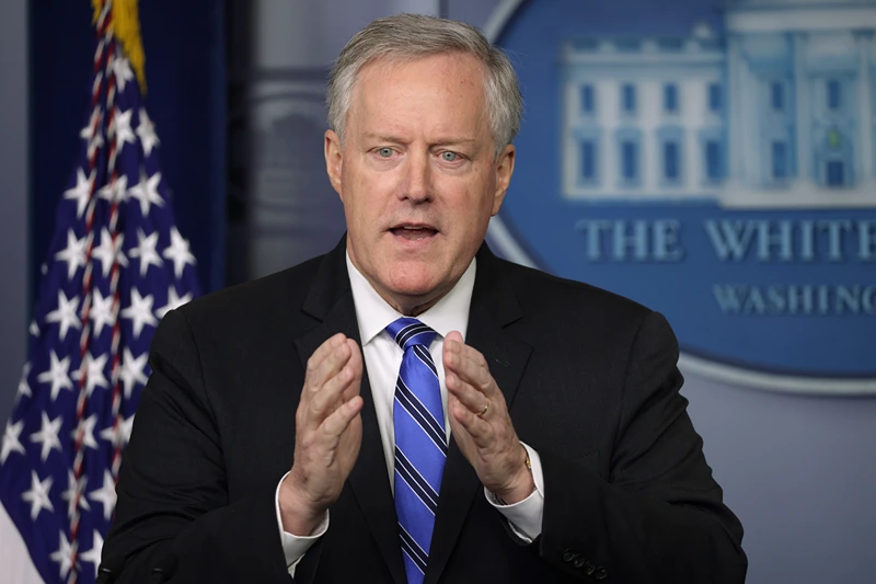 Press Secretary Kayleigh McEnany Briefs Media At White House
WASHINGTON, DC - JULY 31: White House Chief of Staff Mark Meadows speaks during a news briefing in the James Brady Press Briefing Room of the White House July 31, 2020 in Washington, DC. Meadows spoke on the new COVID-19 stimulus package that is being negotiated on Capitol Hill. (Photo by Alex Wong/Getty Images)
