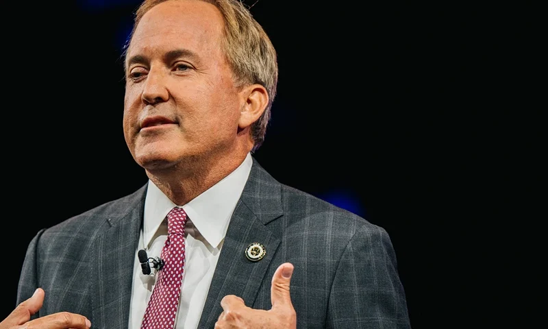 2021 CPAC Conference Features Donald Trump And Conservative Luminaries DALLAS, TEXAS - JULY 11: Texas Attorney General Ken Paxton speaks during the Conservative Political Action Conference CPAC held at the Hilton Anatole on July 11, 2021 in Dallas, Texas. CPAC began in 1974, and is a conference that brings together and hosts conservative organizations, activists, and world leaders in discussing current events and future political agendas. (Photo by Brandon Bell/Getty Images)
