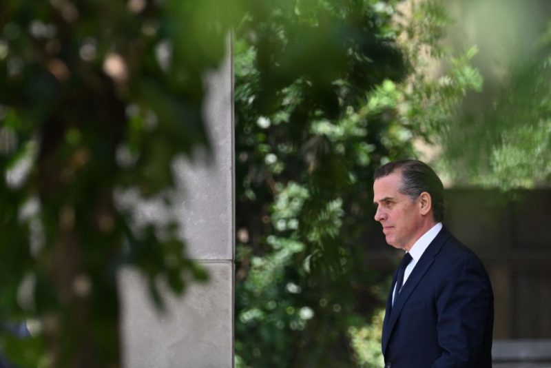 WILMINGTON, DELAWARE - JULY 26: Hunter Biden, son of U.S. President Joe Biden, departs the J. Caleb Boggs Federal Building and United States Courthouse on July 26, 2023 in Wilmington, Delaware. Biden pleaded not guilty to two misdemeanor tax charges in a deal with prosecutors to avoid prosecution on an additional gun charge. However, the federal judge overseeing the case unexpectedly delayed Biden's plea deal and deferred her decision until more information is put forth by both the prosecution and the defense. (Photo by Mark Makela/Getty Images)