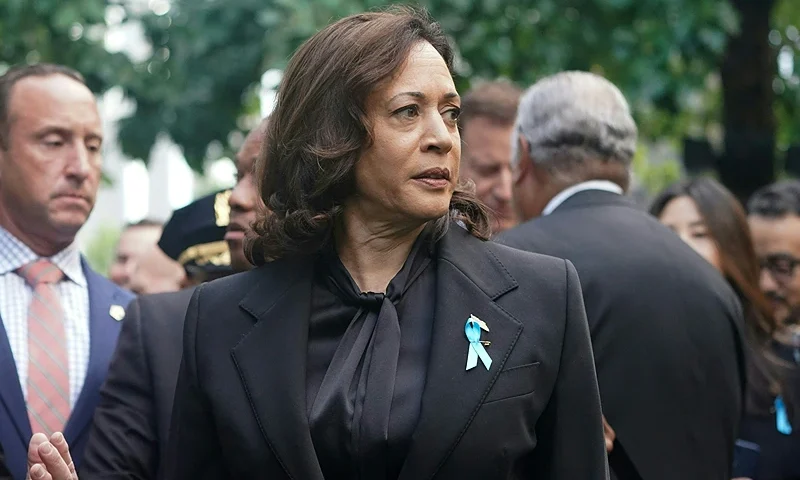 US Vice President Kamala Harris attends a remembrance ceremony on the 22nd anniversary of the terror attack on the World Trade Center, in New York City on September 11, 2023. (Photo by Bryan R. Smith / AFP) (Photo by BRYAN R. SMITH/AFP via Getty Images)