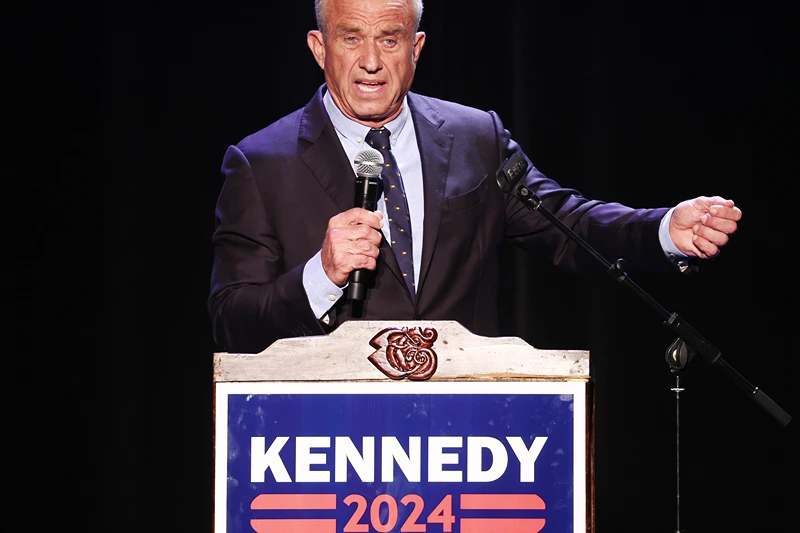 Presidential Candidate Robert F. Kennedy, Jr. Celebrates Hispanic Heritage Month In Los Angeles
LOS ANGELES, CALIFORNIA - SEPTEMBER 15: Democratic presidential candidate Robert F. Kennedy Jr. speaks at a Hispanic Heritage Month event at Wilshire Ebell Theatre on September 15, 2023 in Los Angeles, California. The 69-year-old Democrat is challenging President Biden in a long shot bid in the 2024 presidential race. (Photo by Mario Tama/Getty Images)
