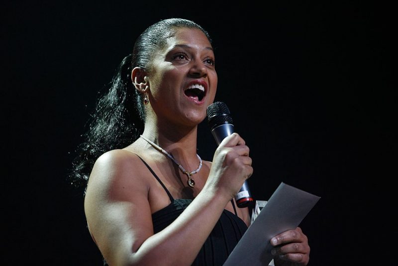 LONDON - SEPTEMBER 19: Actress Cathy Tyson presents the award for Best Gospel at the Music of Black Origin Awards (MOBO) at the O2 Arena Greenwich on September 19, 2007 in London, England. (Photo by Jo Hale/Getty Images)