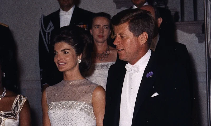 386620 13: The President and Mrs. Kennedy attend a dinner May 5, 1962 for President Houphuet-Boigny, of the Republic of Ivory Coast, Africa at the White House in Washington DC. (Photo courtesy of Kennedy Library Archives/Newsmakers)