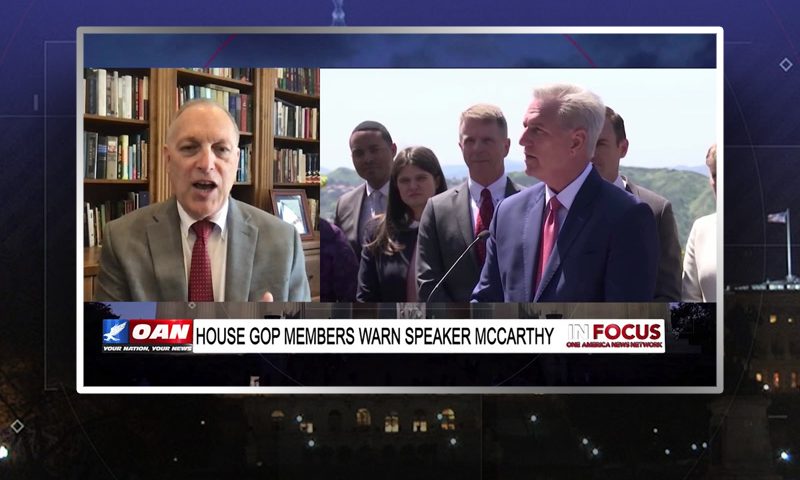 Video still from Congressman Andy Biggs' interview with In Focus on One America News Network