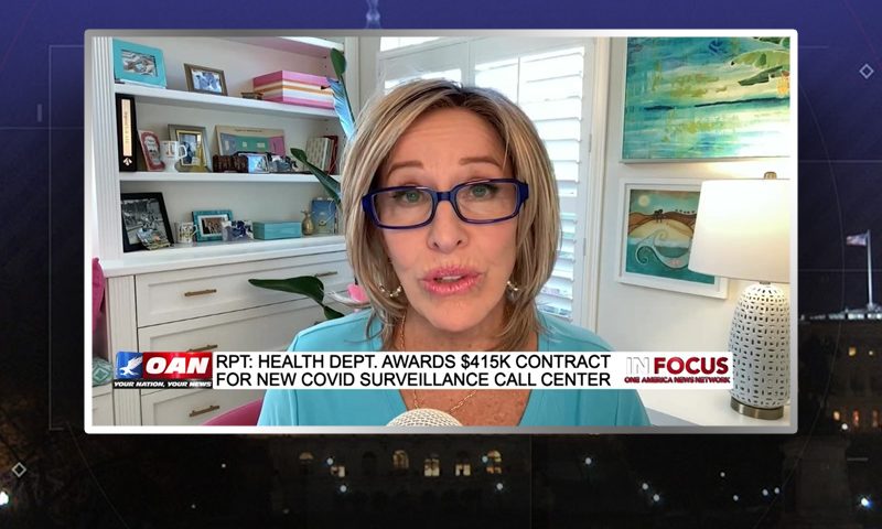 Video still from Peggy Hall's interview with In Focus on One America News Network