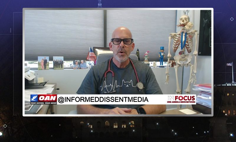 Video still from Dr. Jeff Barke's interview with In Focus on One America News Network