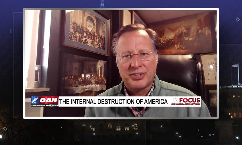 Video still from Dr. Dave Brat's interview with In Focus on One America News Network