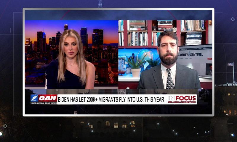 Video still from Alex Newman's interview with In Focus on One America News Network