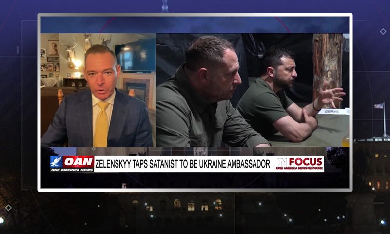 Video still from Stew Peters' interview with In Focus on One America News Network