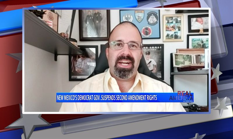 Video still from Luis Valdes' interview with Real America on One America News Network