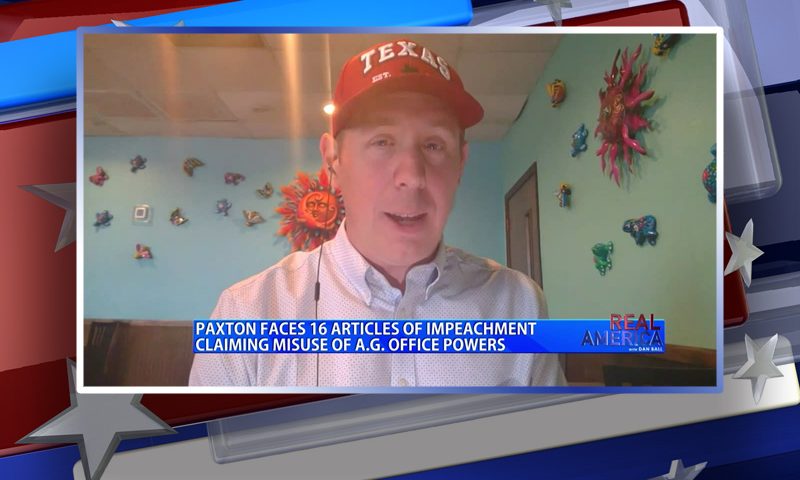 Video still from David Covey's interview with Real America on One America News Network