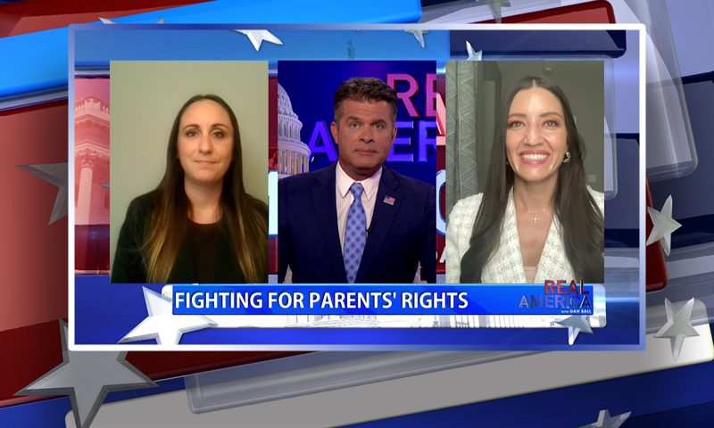 Video still from Sonja Shaw and Emily Rae's interview with Real America on One America News Network