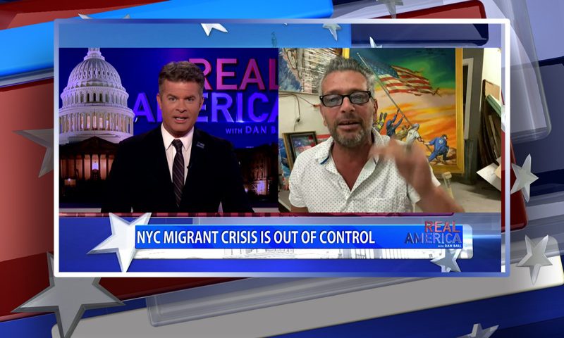 Video still from Scott LoBaido's interview with Real America on One America News Network