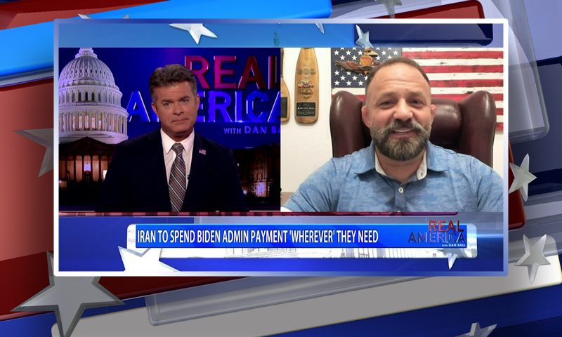 Video still from Chad Robichaux's interview with Real America on One America News Network