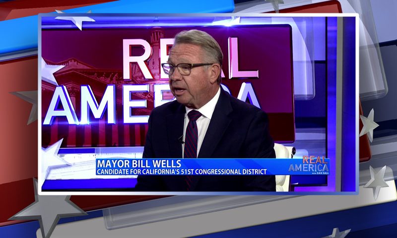 Video still from Bill Wills' interview with Real America on One America News Network