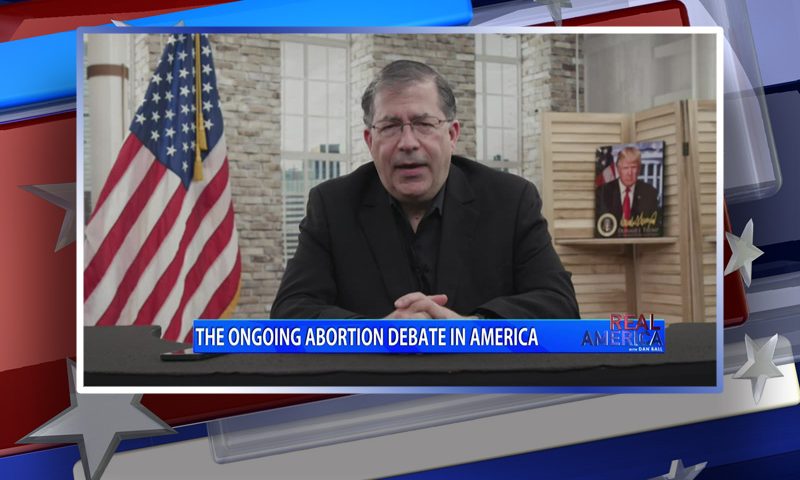 Video still from Frank Pavone's interview with Real America on One America News Network
