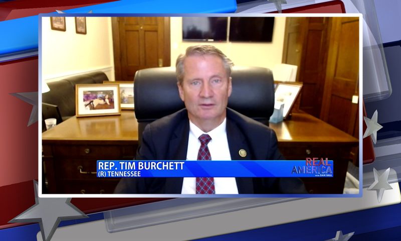 Video still from Rep. Tim Burchett's interview with Real America on One America News Network
