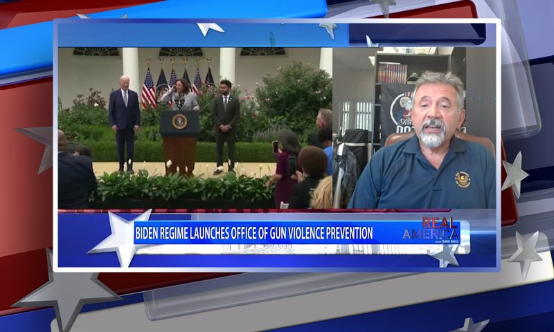 Video still from Sam Paredes' interview with Real America on One America News Network