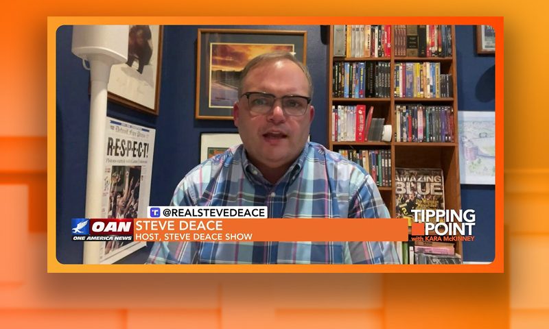 Video still from Steve Deace's interview with Tipping Point on One America News Network