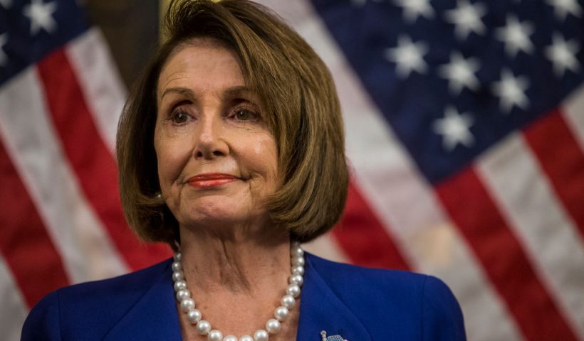 WASHINGTON, DC - OCTOBER 16: House Speaker Nancy Pelosi (D-CA) looks on during a news conference discussing H.R. 3, the Lower Drug Costs Now Act, on Capitol Hill on October 16, 2019 in Washington, DC. The bill aims to end the ban on Medicare negotiating directly with drug companies, and reinvest in innovation medical treatment. (Photo by Zach Gibson/Getty Images)