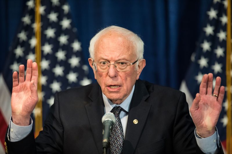 BURLINGTON, VT - MARCH 11: Democratic presidential candidate Sen. Bernie Sanders (I-VT) delivers a campaign update at the Hotel Vermont on March 11, 2020 in Burlington, Vermont. (Photo by Scott Eisen/Getty Images)