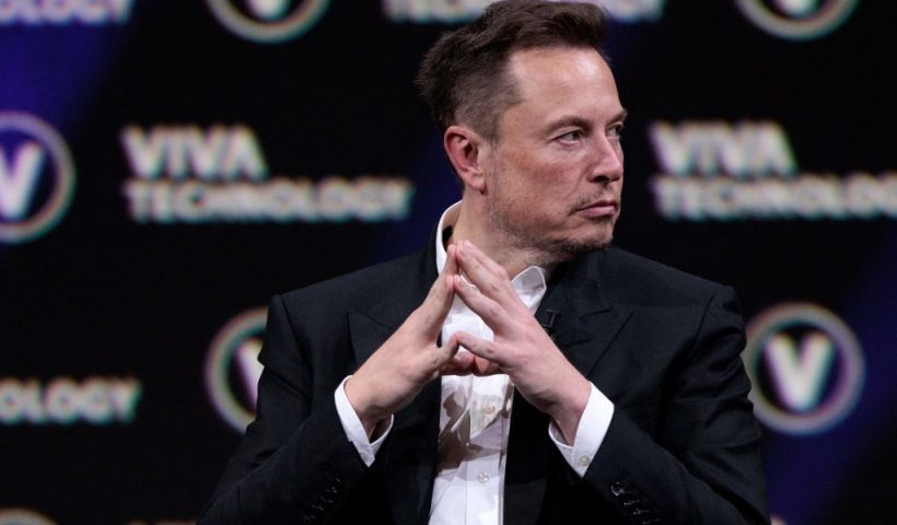 SpaceX, Twitter and electric car maker Tesla CEO Elon Musk attends an event during the Vivatech technology startups and innovation fair at the Porte de Versailles exhibition centre in Paris, on June 16, 2023. (Photo by JOEL SAGET / AFP) (Photo by JOEL SAGET/AFP via Getty Images)