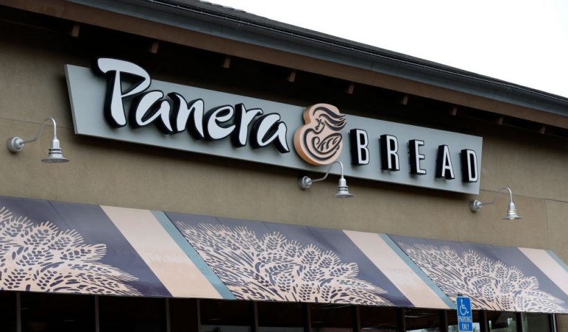 SAN RAFAEL, CALIFORNIA - NOVEMBER 09: A sign is posted on the exterior of a Panera Bread restaurant on November 09, 2021 in San Rafael, California. After going private in 2017 when JAB Holding bought the company for $7.5 billion, Panera Bread will go public once again through an initial public offering. (Photo by Justin Sullivan/Getty Images)